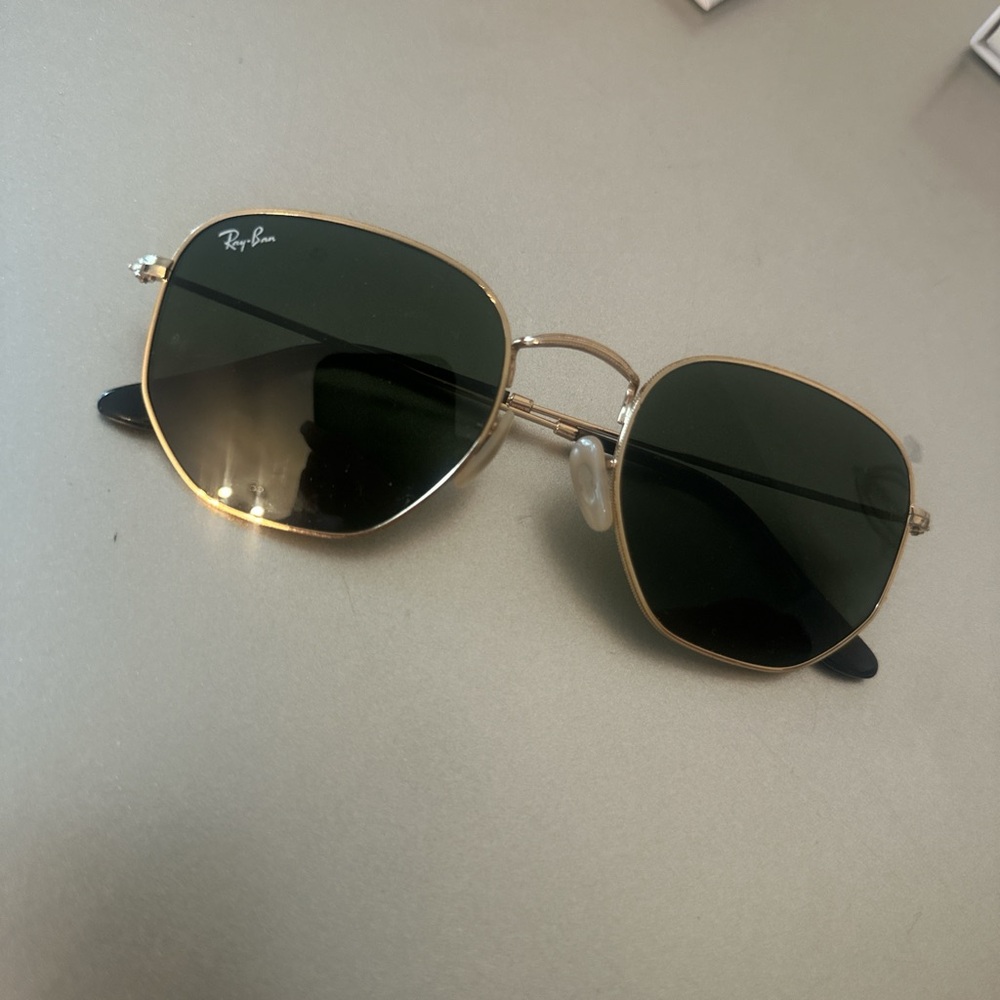 Ray-Ban Gold Frame Sunglasses with Dark Lenses